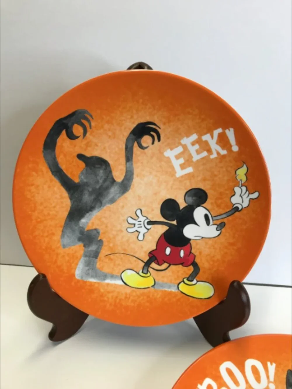 Pottery Barn Kids Mickey Mouse and Minnie Mouse Halloween Melamine Plates